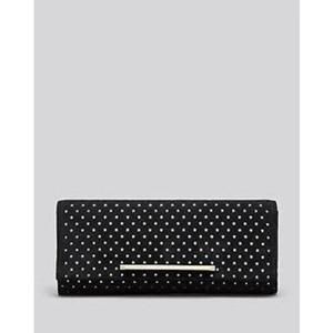 B Brian Atwood Clutch Ingrid Perforated Black White Star Bag New